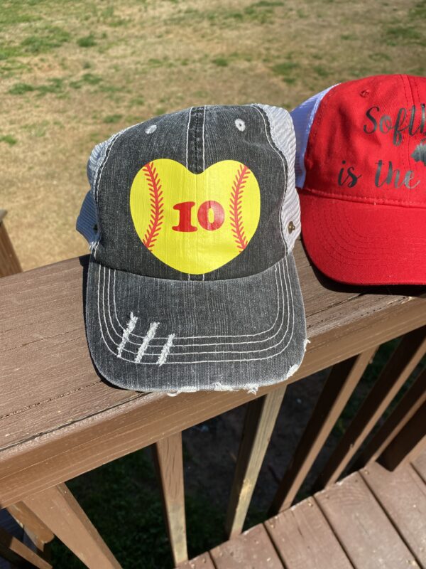 softball hat weathered personalized custom