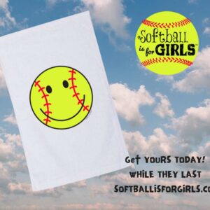 Softball happy smiling face dugout towel