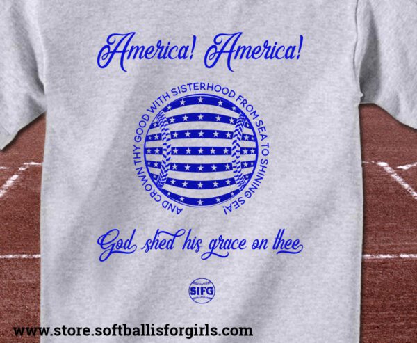 patriotic USA softball 4th of july shirt